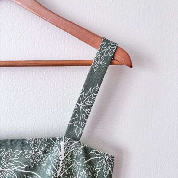 Coco Shop Long Slip Dress in Green Botanical Motif - Picture 4 of 8